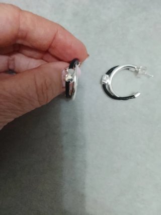 Pendientes Tous Aro Negro y Plata