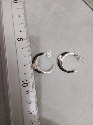 Pendientes Tous Aro Negro y Plata