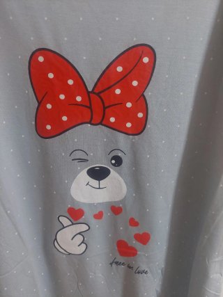 Pijama Mujer Oso Corazón Talla M