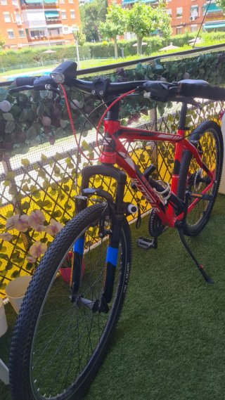 Bicicleta de montaña roja