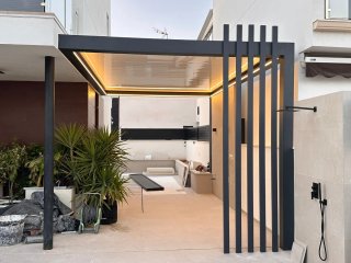 Pérgola Bioclimática,Cortinas de Cristal y Techos