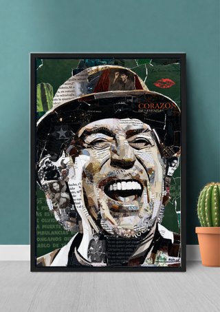Cuadro Póster A4 JOAQUÍN SABINA Collage