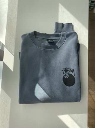 Sudadera Stussy 8 Ball Gris Azulada