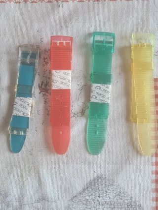 Lote correas reloj caucho,goma y cuero.