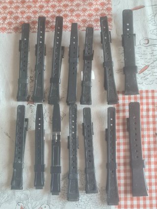 Lote correas reloj caucho,goma y cuero.