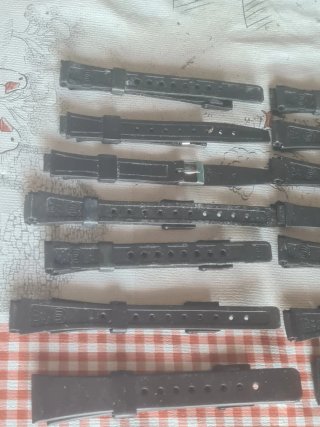 Lote correas reloj caucho,goma y cuero.