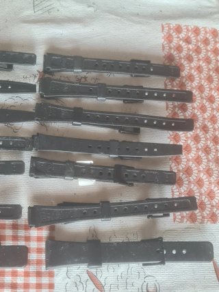 Lote correas reloj caucho,goma y cuero.
