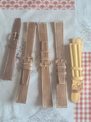 Lote correas reloj caucho,goma y cuero.