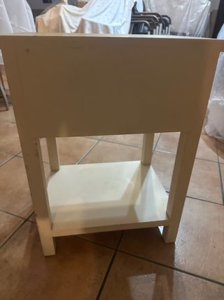 Mesa auxiliar madera con cajón y balda  decapada