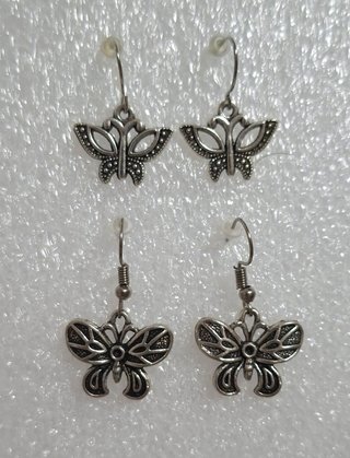 Lote 2 pendientes de mariposas