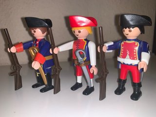 3 Figuras Soldados Coloniales Americanos