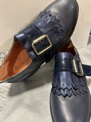 Zapatos colegial piel azul marino talla 37