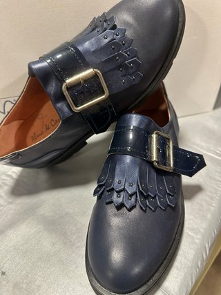 Zapatos colegial piel azul marino talla 37