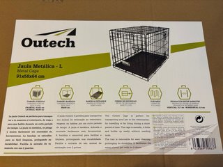 Jaula Outech L Perro Metálica Negra