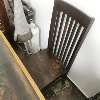 Mesa Artesanal de Madera y Cristal