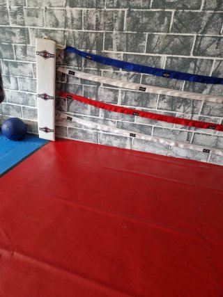 Tatami boxeo+ esquineras, cuerdas. Y puzle.
