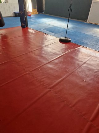 Tatami boxeo+ esquineras, cuerdas. Y puzle.