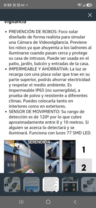Lote de dos Cámara de vigilancia simulada solar LE