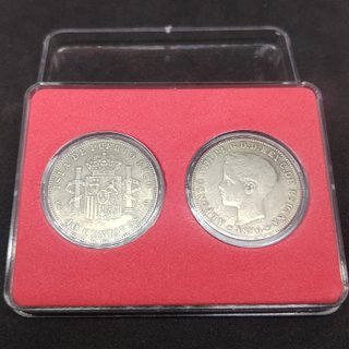 🇪🇦 PUERTO RICO 2 MONEDAS DE 40 CENTAVOS AÑO 1896