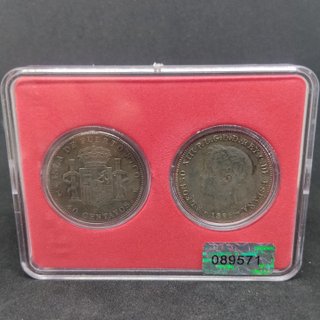 🇪🇦 PUERTO RICO 2 MONEDAS DE 40 CENTAVOS AÑO 1896