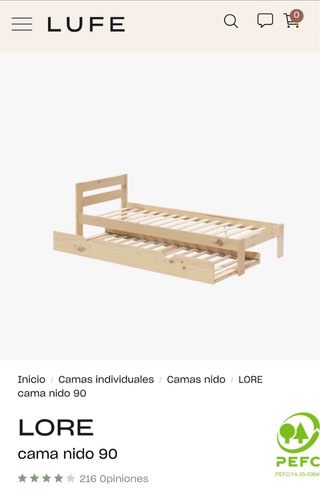 Cama nido 90x190 cm Lufe