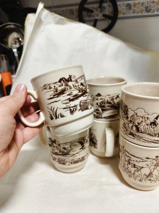 6 Tazas estilo rústico/campestre
