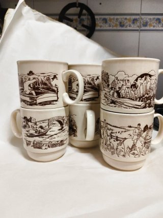 6 Tazas estilo rústico/campestre