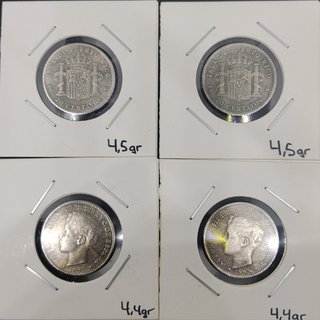 🇪🇦 PUERTO RICO LOTE DE 4 MONEDAS DE 20 CENTAVOS