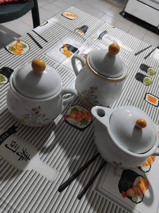 Set 3 Tazze Porcellana Fiori