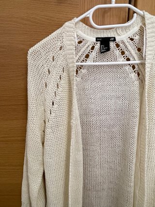 Cárdigan H&M Basic calado beige Talla S