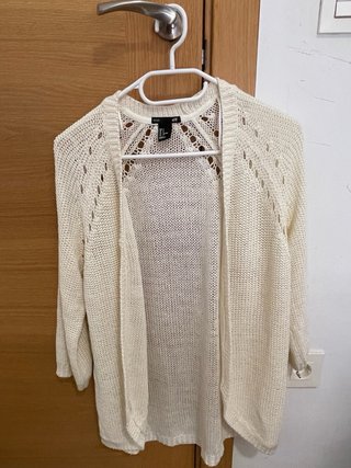 Cárdigan H&M Basic calado beige Talla S