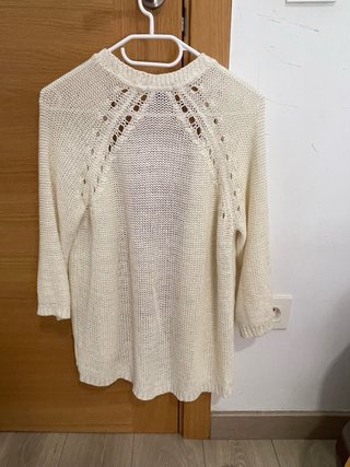 Cárdigan H&M Basic calado beige Talla S