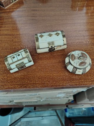 Lote 3 Cajas Hueso Decoradas