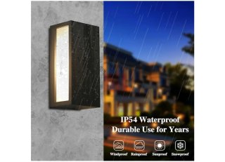 Aplique pared exterior HLFVLITE Negro/Dorado Metal