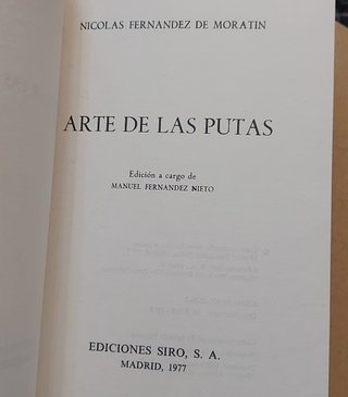 El arte de las Putas. MORATIN. Libro Retro vintage
