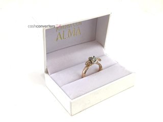 sortija oro 18k con piedra con diamante