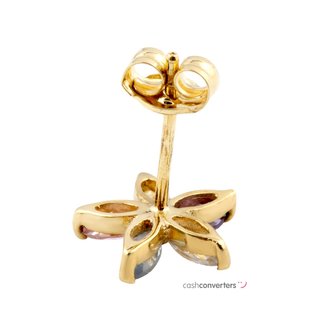 pendientes oro 18k con piedra con circonita