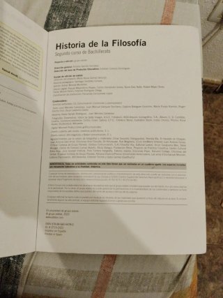 Historia de la filosofía, 2 Bachillerato
