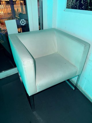 2 Sillones Polipiel Individual Blanco