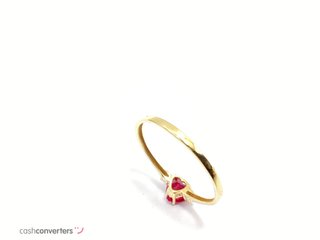 anillo oro 18k con piedra con rubi
