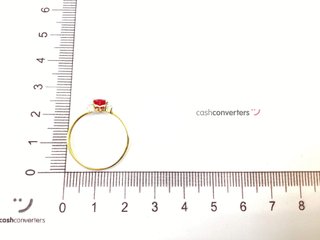anillo oro 18k con piedra con rubi