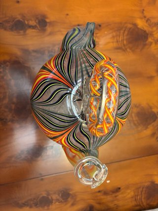 Botijo cristal antiguo laticinio colores COLECCION