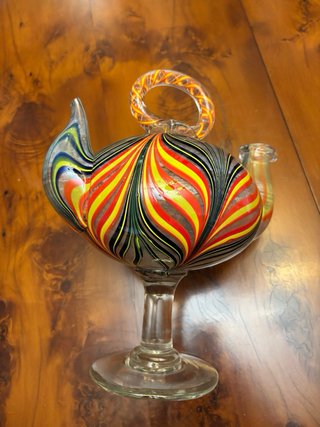 Botijo cristal antiguo laticinio colores COLECCION