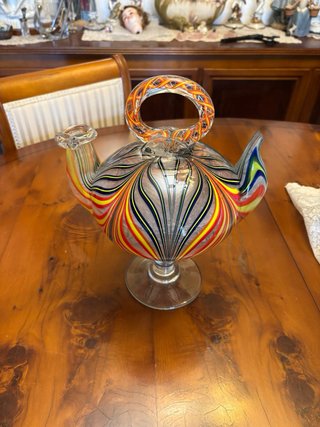 Botijo cristal antiguo laticinio colores COLECCION