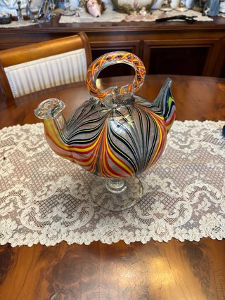 Botijo cristal antiguo laticinio colores COLECCION