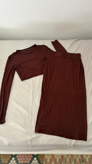 Conjunto SHEIN falda y top marrón Talla S