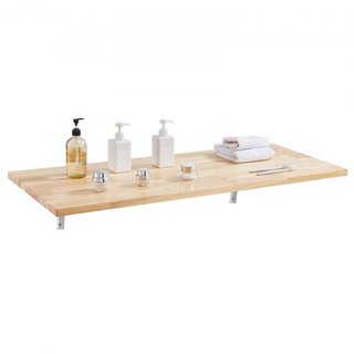 Mesa Plegable Montada en la Pared, Mesa de Montaje en la Pared de 47.2 x 19.7 pulgadas, Escritorio Flotante con Soporte de Hierro, Escritorio Plegable para Espacios Pequeños, Oficina en Casa, Come...