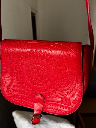 Bolso rojo mujer con diseño mandala