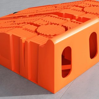 Juego de 2 Rampas de Carga para Autos de Plástico con Carga Máxima de 5 Toneladas, Rampas para Autos Ahorradoras de Espacio para Mantenimiento, 91X30X21 Cm, Naranja