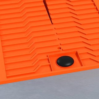 Juego de 2 Rampas de Carga para Autos de Plástico con Carga Máxima de 5 Toneladas, Rampas para Autos Ahorradoras de Espacio para Mantenimiento, 91X30X21 Cm, Naranja
